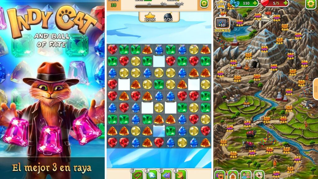 Indy Cat Match 3 es seguro y divertido para todas las edades